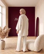 Oversize Strickcardigan Creme – Rückenansicht
