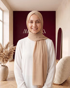 Jersey-Hijab Creme – Vorderansicht