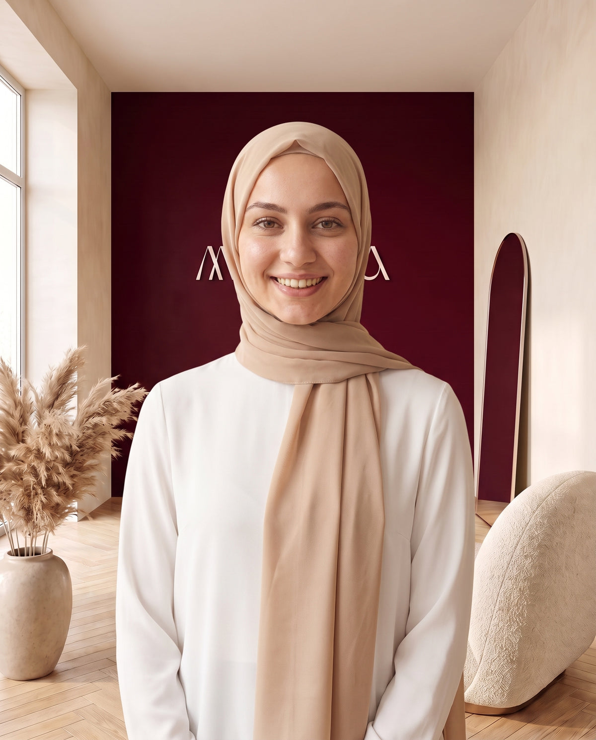 Chiffon-Hijab Puder – Vorderansicht