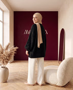 Oversize Strickcardigan Schwarz – Rückenansicht