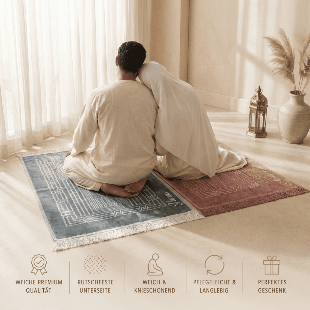 Personalisierter Gebetsteppich mit Namen – Beige