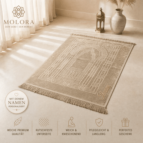 Personalisierter Gebetsteppich – Beige - Molora