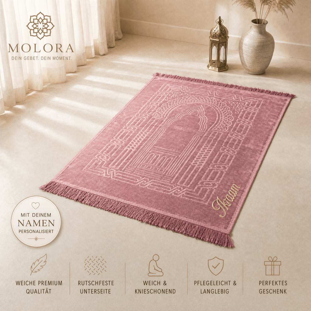 Personalisierter Gebetsteppich – Rosa - Molora