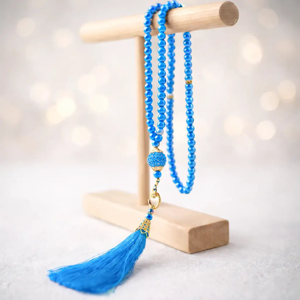Tasbih Gebetskette 99 Perlen – Dunkelblau Dhikr Kette